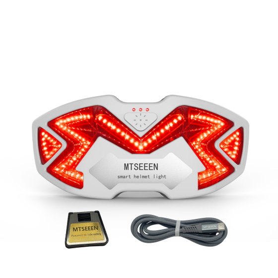 White color MTSEEEN smart motorcycle helmet light